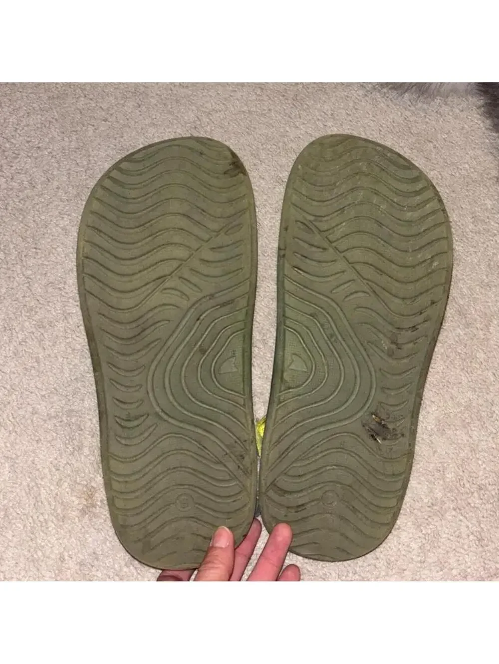 Rugged Shark Olive Green Outdoor Sandals with Yellow Adjustable Straps